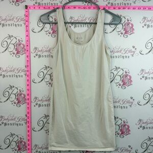 Ricki's mini dress slip stretchy tank style Cream Scoop Neck Mini Dress